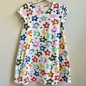 Hanna Andersson | Stretchy Cotton Multicolor Floral Print Dress 110cm